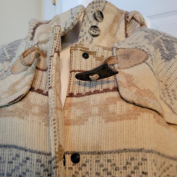 Woolrich Vintage USA Wool Blanket Fully Lined Long Toggle Jacket Coat Size Large - Picture 9 of 12